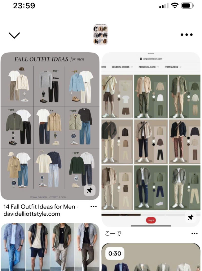 Pinterest visual search results showing visually similar pins