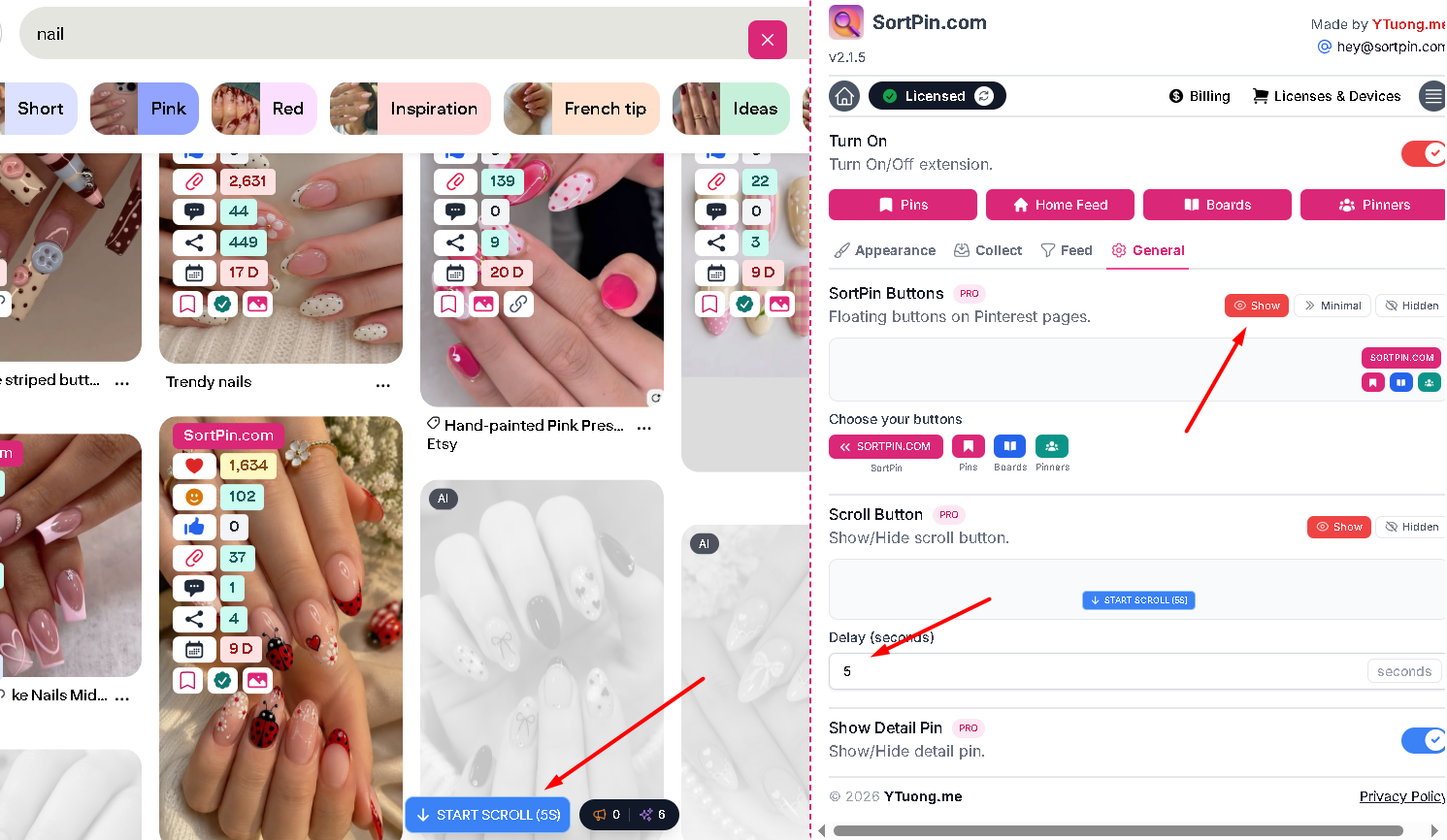 Auto-scroll a Pinterest board to collect every pin